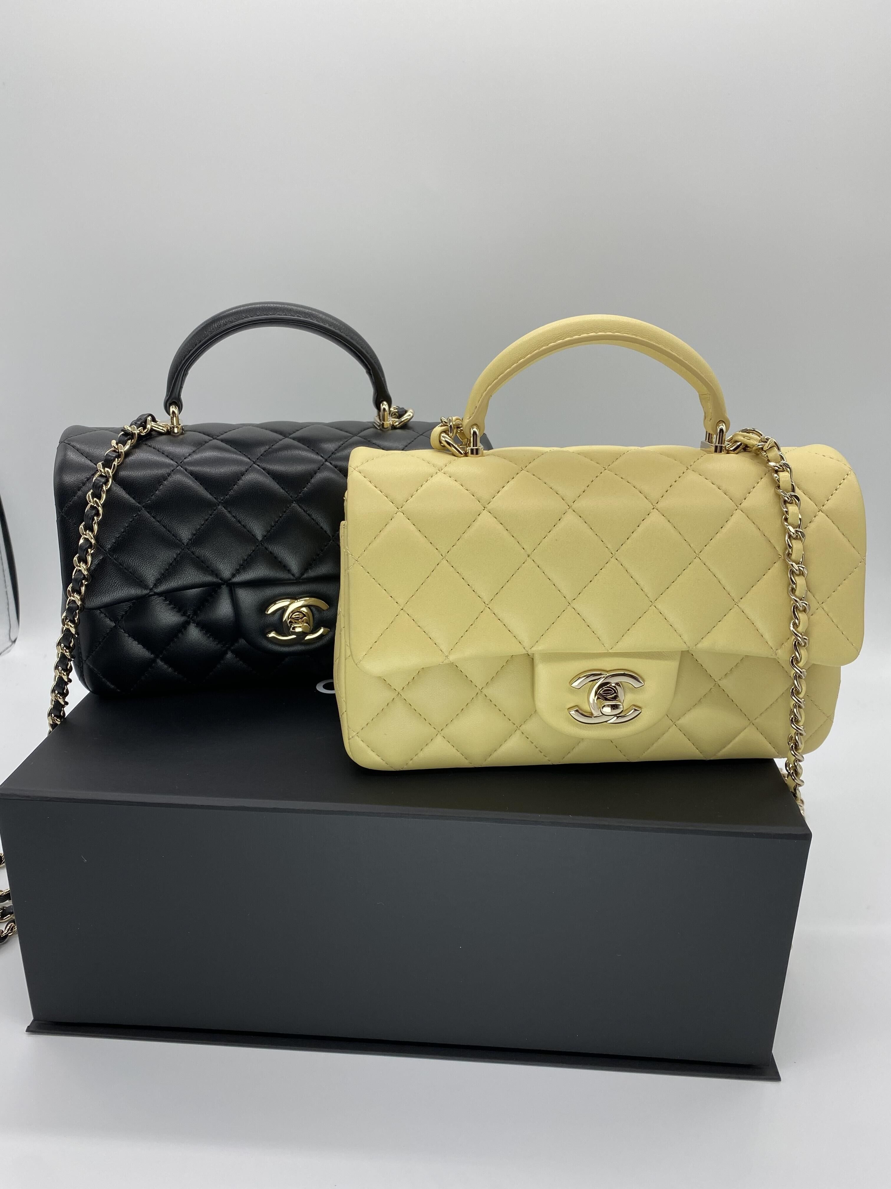 国内配送 新作 CHANEL トップハンドル ミニフラップバッグ